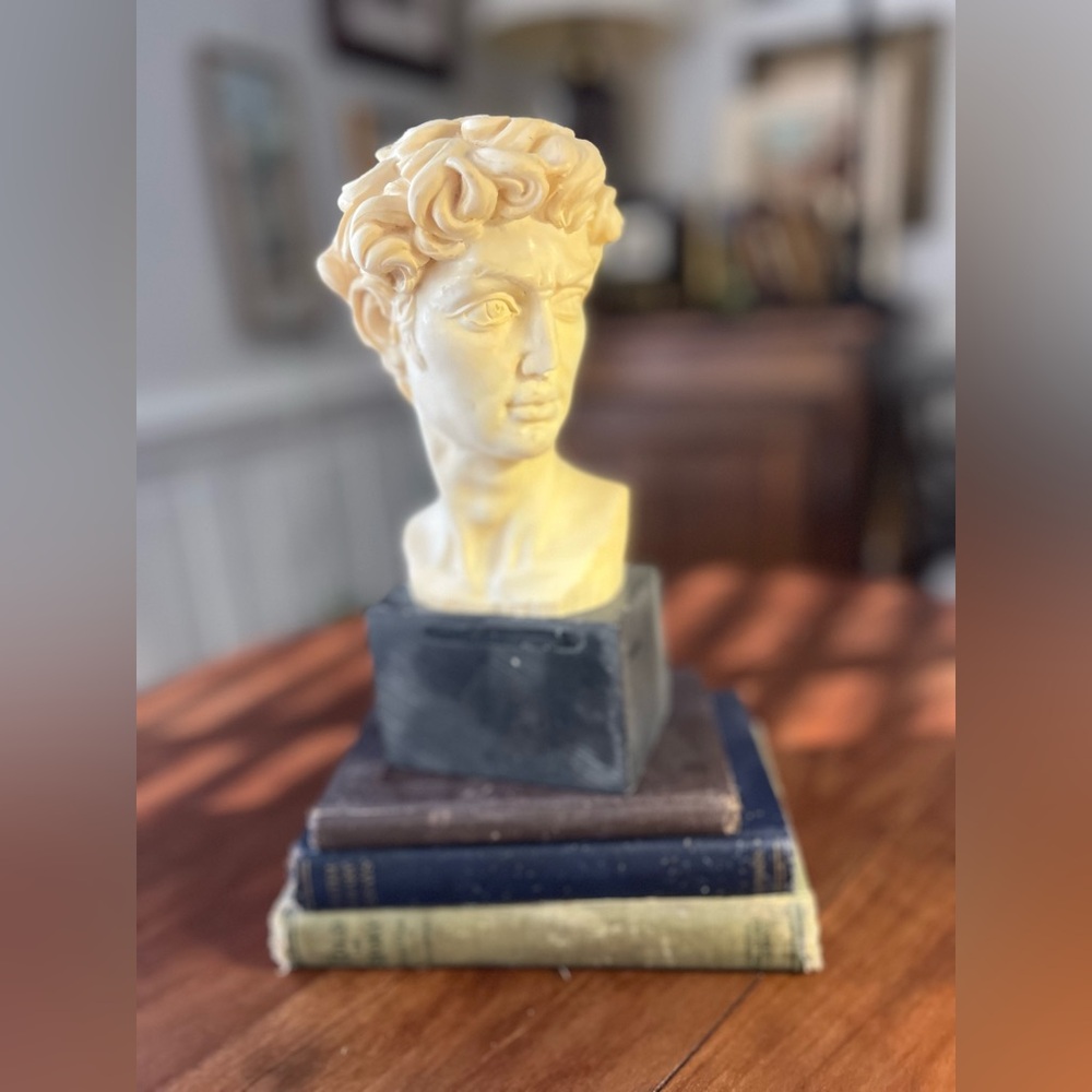 Vintage A. Santini Michelangelo’s David’s bust marble sculpture